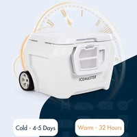 IceMaster 54L activité de plein air polyvalent glacière à roulettes glacière poignée ergonomique coffre à glace avec poignée rétractable