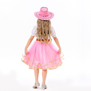 New Carnival Halloween Girls Costume Western Rodeo <strong>Dress</strong> up Kids <strong>Cowgirl</strong> Costume <strong>Dress</strong> with Hat - Product Image 4