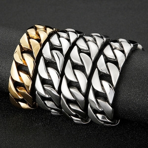 12mm/15mm/20mm/25mm/32mm da uomo in acciaio inossidabile 316L <span class=keywords><strong>oro</strong></span> grosso cordolo catena a maglia cubana braccialetto regali per uomo ragazzi - Product Image 4