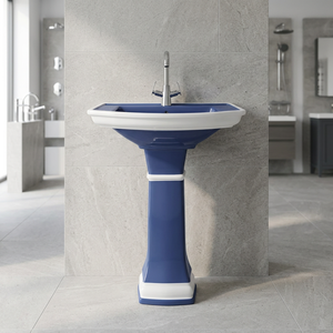 Modern Parrot Green Ceramic Pedestal Wash Basin Lavabo Sink For Hospital Home Commercial Bathroom Use - Product Image 3