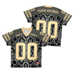 High Quality American Football Jersey Hip Hop Sports Streetwear Custom Sublimation V Neck Mesh <b>Cropped</b> Shirts - Product Image 1