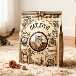 Custom Printed Logo Aluminum Plastic Side Gusset Pouch Resealable Zipper Top Stand up for Dog Cat Pet Food <b>Packaging</b> <b>Bag</b> - Product Image 2