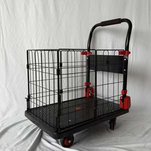 <b>Folding</b> Trolley Platform Foldable <b>Truck</b> Portable <b>Hand</b> <b>Truck</b> Trolley Storage Shopping Carts LP Steel Plate Silver Goods China - Product Image 1