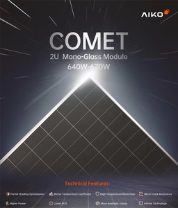 <span class=keywords><strong>Aiko</strong></span> 2U ABC Cellule N-Type Mono Glass 640W 645W 650W 655W 660W 665W 670W Panneaux solaires 24.1% - Product Image 3