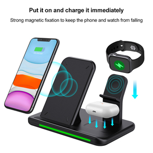 AliExpress <span class=keywords><strong>Ama</strong></span> zon-Soporte multifuncional Cuatro en Uno, cargador inalámbrico <span class=keywords><strong>de</strong></span> 15W, auriculares portátiles, cargador <span class=keywords><strong>de</strong></span> reloj - Product Image 2