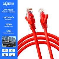 SIPU kabel Ethernet latensi rendah, kabel Patch dengan jaket PVC banyak untuk telekomunikasi kecepatan sorot dan latensi rendah Cat6 UTP Rj45