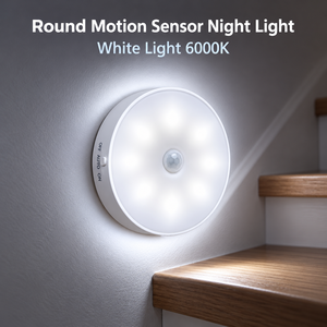 Rechargeable LED Motion Sensor Night <b>Light</b> Round Wireless Wall Lamp PIR Human Body Sensor <b>Light</b> for Stairway Bedroom Closet <b>Hall</b> - Product Image 1