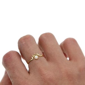 Anillo Minimalista de Oro con Circonita Cúbica 5A, Diseño de Ojo Turco, Regalo de Buena Suerte para Chicas, Novedad 2026 - Product Image 3