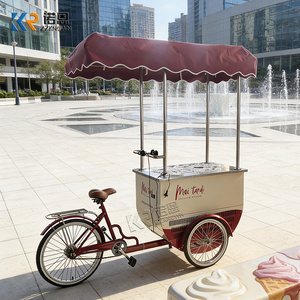 Carrito <span class=keywords><strong>de</strong></span> Helados, Triciclo Móvil con Congelador para Venta <span class=keywords><strong>de</strong></span> Helados, Frutas y Café, Bicicleta <span class=keywords><strong>de</strong></span> Carga con Sombrilla - Product Image 4