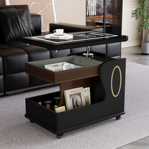 Nuovo stile moderno <span class=keywords><strong>soggiorno</strong></span> in <span class=keywords><strong>legno</strong></span> <span class=keywords><strong>massello</strong></span> quadrato ascensore tavolo da caffè portaoggetti mobile con ruote - Product Image 4