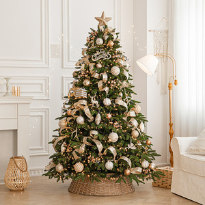 WH STC23 New Luxury Encrypted PE Mixed Leaf Woven Base Warm White <b>LED</b> <b>Lights</b> Indoor Use Christmas <b>Tree</b> Package Home Decorations - Product Image 3