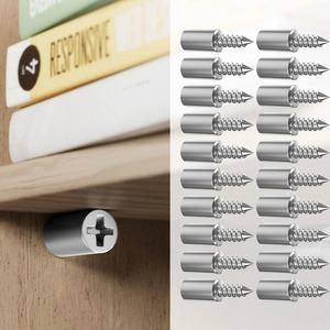 Soporte de metal de una pieza <span class=keywords><strong>sin</strong></span> perforaciones para estanterías, organizador de compartimentos, soporte fijo para gabinetes y armarios, almacenamiento. - Product Image 3