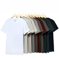 T-shirt à col rond imprimé avec logo personnalisé, manches courtes, couleur unie, mélange de coton, pour l'école, l'équipe, l'uniforme, le quotidien, l'été