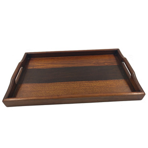 ถาดเสิร์ฟไม้ทรงสี่เหลี่ยม 38X25X5 ซม. สไตล์เรียบง่าย สำหรับชา ขนมปัง ผลไม้ ใช้ในโรงแรม - Product Image 1