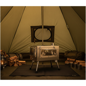 Poêle à <span class=keywords><strong>bois</strong></span> miniature portable abordable en acier inoxydable - Ustensiles de cuisine pour le camping et les voyages en plein air - Product Image 1