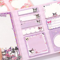 Nouveau produit personnalisé motif kawaii coréen spécifications différentes jeu de notes autocollantes à trois volets bloc-notes collant réutilisable