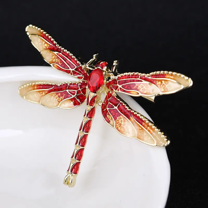 Dragonfly Animal Crystal Rhinestones Brooch Bouquet Decorative Brooch