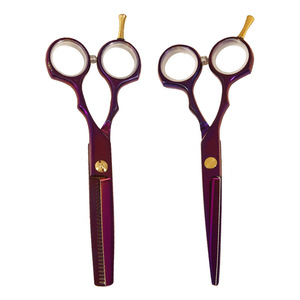 Tijeras de entresacar planas de acero inoxidable 4Cr con mango largo para cortar flequillo en el hogar o barbería - Product Image 1