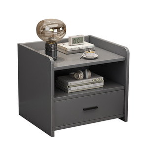Modern Minimalist Nightstand With 2 Drawers Plastic Top Bedroom Storage <b>Unit</b> For Adults And Children - Product Image 5