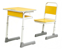 Ensemble chaise et bureau d'étudiant moderne à hauteur réglable, structure métallique robuste, écologique, pour salle de classe, chambre et bureau