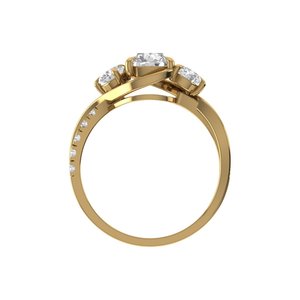 Dernière bague en diamant de laboratoire taille ronde, en argent 925 et or 9kt, 14kt, 18kt, pour femme, idéale comme bague de fiançailles - Product Image 2