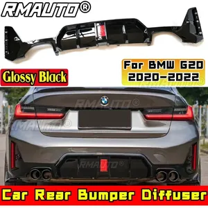 BMW G20 Rear Bumper <b>Lip</b> Carbon Fiber Look Sports Style Car Rear Bumper <b>Splitter</b> Car Accessories for BMW G20 2020-2022 Body Kit - Product Image 2