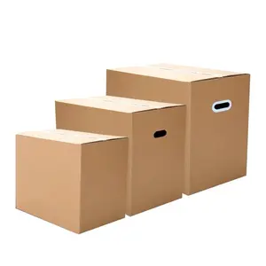 Caja de cartón en movimiento al por mayor, tamaño grande, tamaño mediano, caja de cartón extra duro, caja de embalaje de almacenamiento con logotipo personalizado