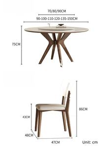 Mesa de Comedor Redonda 2026 de Estilo Retro para Cocina, Mesa Grande de Madera Rústica para Comedor - Product Image 4