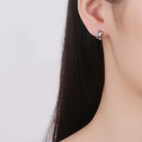 Boucles d'oreilles créoles minimalistes vintage en argent sterling 925 poli