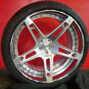 Rines Forjados Estilo Forgiate de 22-28 Pulgadas, Color Plata y Rojo, Aleación, 5x114.3, 5x120, 5x127, 6x139.7, Compatibles con Chevy - Product Image 2