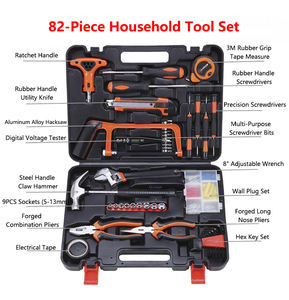 Kit d'outils professionnel de 82 pièces - Solution complète <span class=keywords><strong>pour</strong></span> les réparations à domicile avec testeur de tension numérique et clé à molette réglable de 8 pouces - Product Image 2