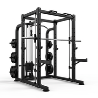 Cage Smith multifonctionnelle tout-en-un avec triple station de câbles, en acier au carbone, pour usage commercial, rack de squat et rack de contrepoids