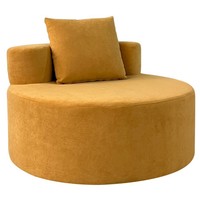 Canapé rond incurvé de luxe, fauteuil moderne confortable, canapé en tissu chenille, design compact, salon, intérieur d'appartement