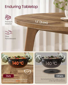 Table de cuisine ronde <span class=keywords><strong>VASAGLE</strong></span> de 47,2 pouces avec pieds coniques, table à manger ronde pour 4 à 6 personnes - Product Image 5