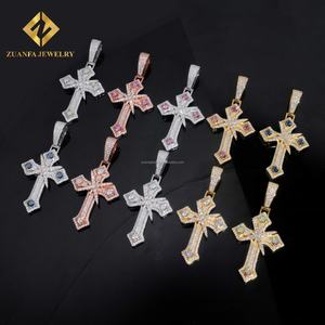 Collar con Colgante de Cruz de Diamantes de Moissanita FL de Plata 925, Joyería Hip Hop con Certificado GRA, Diseño Nuevo y Popular - Product Image 5