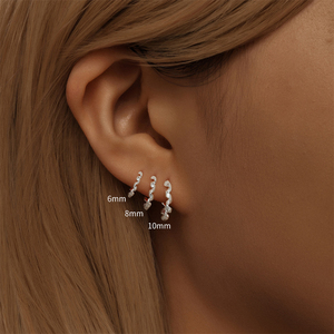 CANNER New 6mm/8mm/10mm 925 Sterling <b>Silver</b> Zircon <b>Huggie</b> Hoop <b>Earrings</b> Jewelry for Women Wholesale - Product Image 3