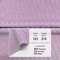 Tissu tricoté Lurex à rayures métalliques brillantes en polyester et élasthanne, jacquard sergé pour robes et vêtements féminins