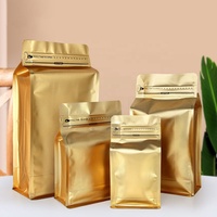 Sachets d'emballage de grains de café à fond carré en feuille d'aluminium vert bleu 500g-16oz 1kg Sacs en plastique en tailles de 8oz 1/2 lb 12oz 1 lb