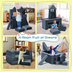 Ensemble de canapés pour enfants, combinaison multifonctionnelle, coussin segmenté, éponge haute densité, blocs de construction éducatifs pour enfants - Product Image 5