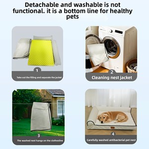 100% Cotton Điền Vào Thân Thiện Với Môi Cổ Điển Phong Cách Con Chó Giường Mat Có Thể Tháo Rời Có Thể Giặt Mùa Đông Sử Dụng Hình Chữ Nhật Sofa Phòng Khách Mô Hình Rắn - Product Image 5