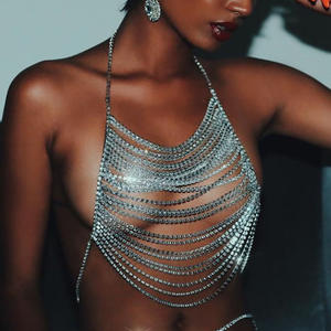 Sexy Nightclub Bikini sujetador <span class=keywords><strong>cadena</strong></span> pezón <span class=keywords><strong>Piercing</strong></span> Rhinestone cuerpo <span class=keywords><strong>cadena</strong></span> lujo multicapa pecho <span class=keywords><strong>cadena</strong></span> mujeres - Product Image 1