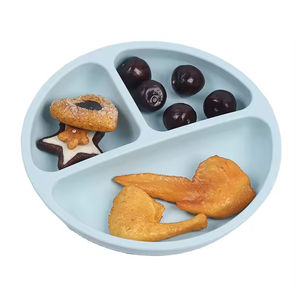 9 piezas OEM succión BPA libre silicona vajilla bebé comer alimentación juego <span class=keywords><strong>con</strong></span> cuchara babero tazón <span class=keywords><strong>plato</strong></span> Sippy taza tapa - Product Image 4