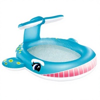 Aufblasbarer Wal-PVC-Kinderpool - Tragbarer Familien-Outdoor-Wasserspritzpool