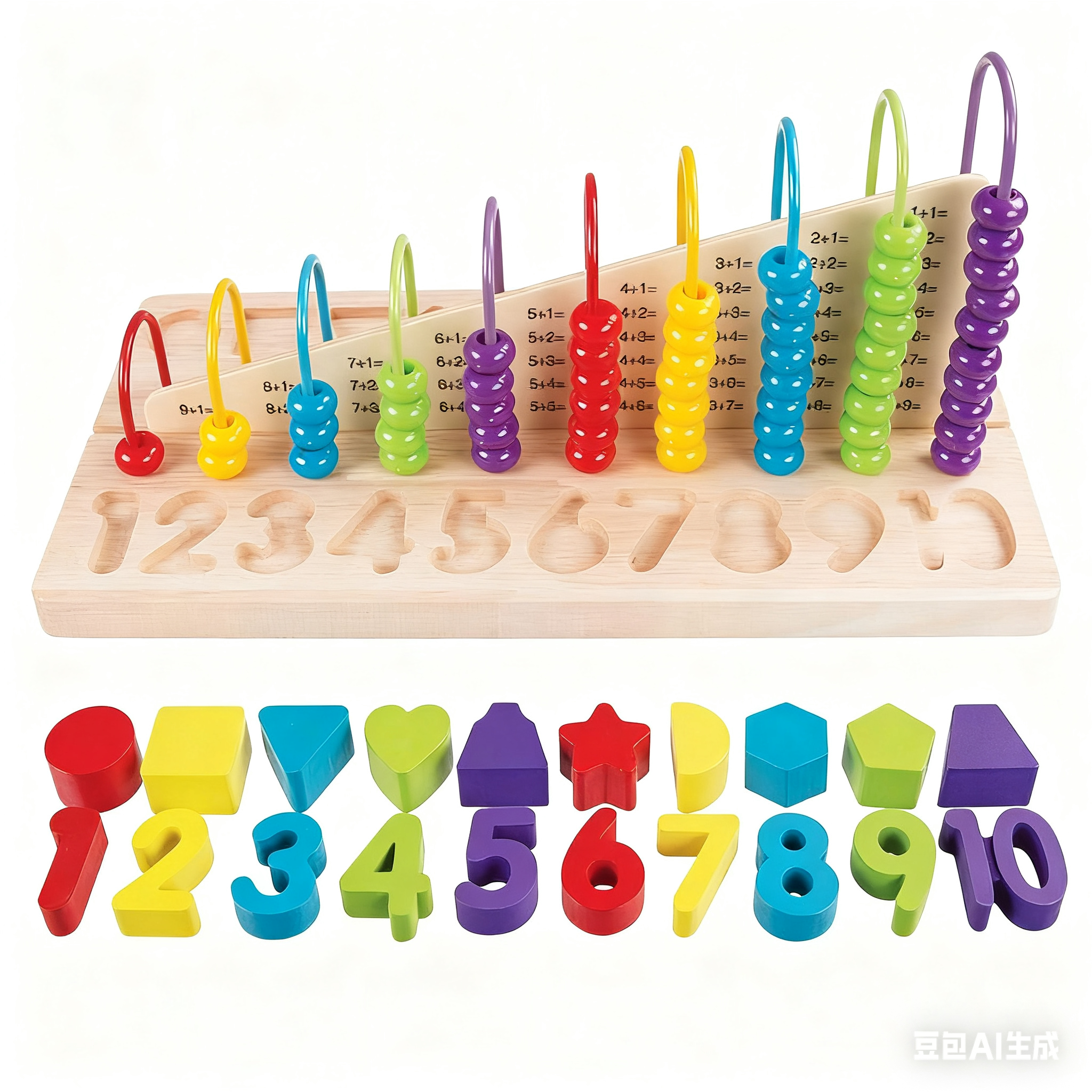 Learning Educational Toy Math Beads Abacus Wooden Counting Board