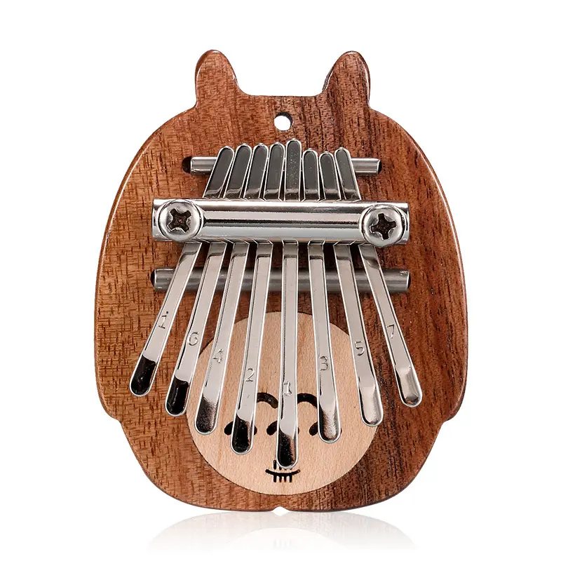 Kalimba Instrument Draagbare Mini 8 Tonen Kattenvorm Zwarte Walnoot Duimpiano