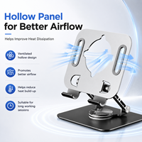 Soporte para Laptop de Aleación de Aluminio, Plegable con Doble Bisagra, Estándar CE RoHS, para Trabajo Remoto y Dispositivos de Tableta