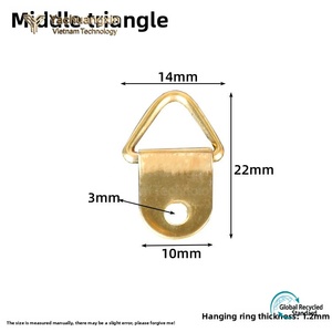 High Quality Iron Nickel Plated Picture <b>Hooks</b> Photo Frame <b>Hooks</b> Triangle <b>Hooks</b> Hanger for Hanging Panel Lights - Product Image 4