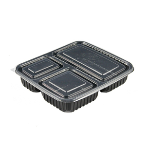Manufacturer Export Biodegradable 3 Compartment Disposable Plastic Lunch Boxes Portable Disposable Food Container