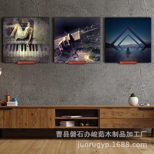 Wooden Record Rack <b>Wall</b> Mounted <b>Vinyl</b> Album CD Display Storage Shelf For Living Room Home Decor - Product Image 4