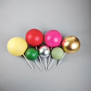 Wholesale Golden Ball Birthday Party Cake Topper Themed Birthday Mini <b>Balloons</b> Foam Faux Balls for Cake Decoration - Product Image 4